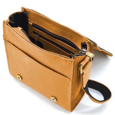 Mens leather shoulder bag RCam-30271-3md TARWA light brown