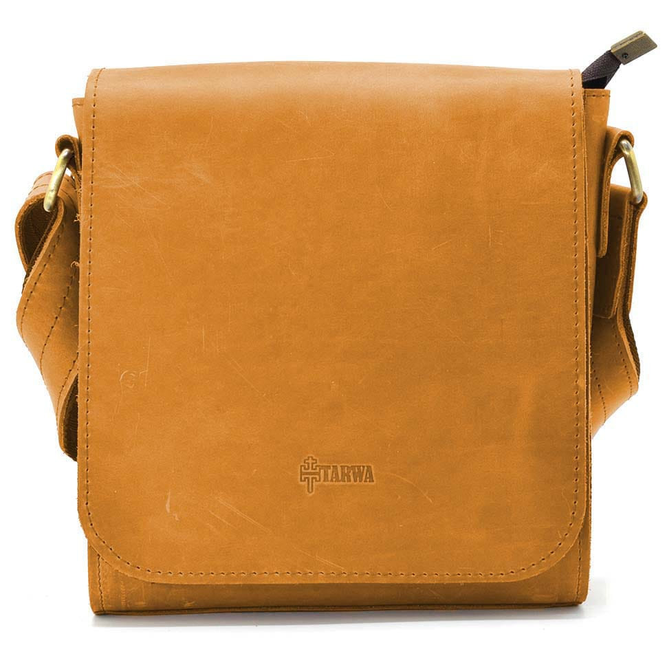 Чоловіча шкіряна сумка через плече RCam-30271-3md TARWA світло-коричнева