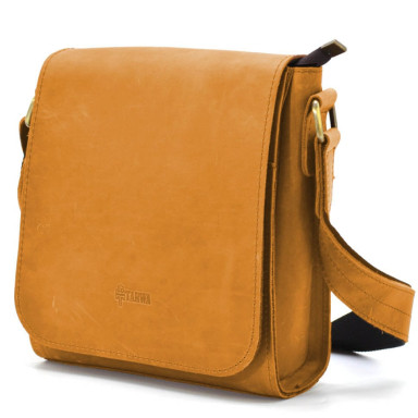 Mens leather shoulder bag RCam-30271-3md TARWA light brown