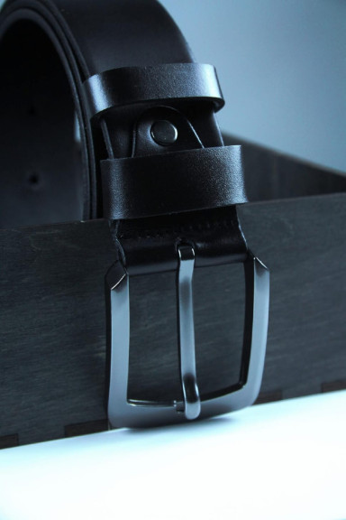 Men's belt made of genuine leather SBR001 (black)