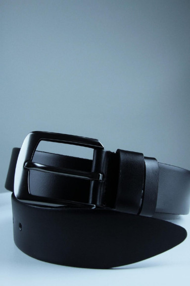 Men's belt made of genuine leather SBR001 (black)