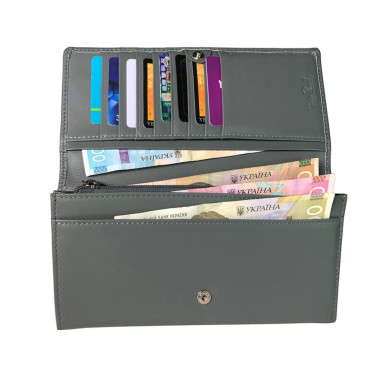 Leather wallet New Rainbow 3435 grigio gray