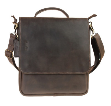 Men's leather shoulder bag SULLIVAN 354145(46) brown