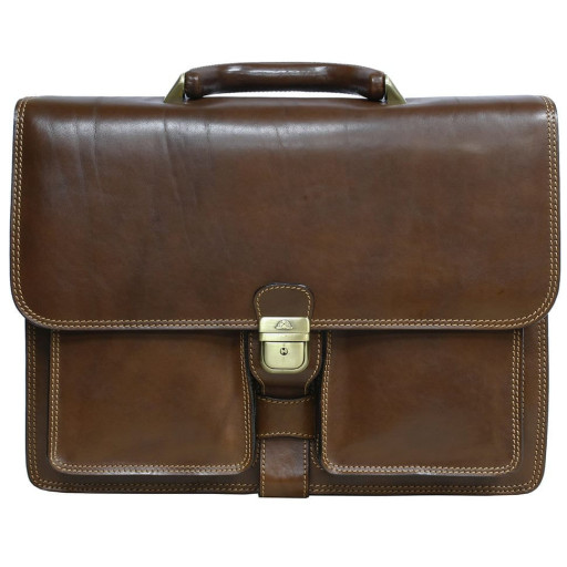 Шкіряний портфель Italico 8013 cognac коньячний