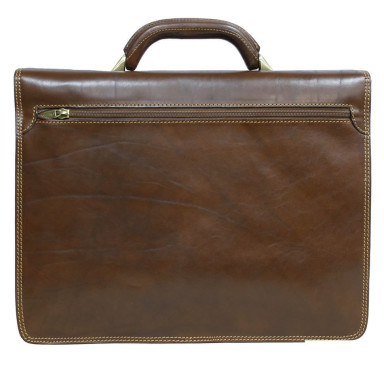 Портфель кожаный Italico 8013 cognac коньячный