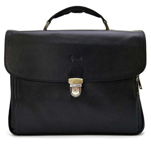 Шкіряний чоловічий портфель на два відділення TARWA GA-2067-4lx чорний
