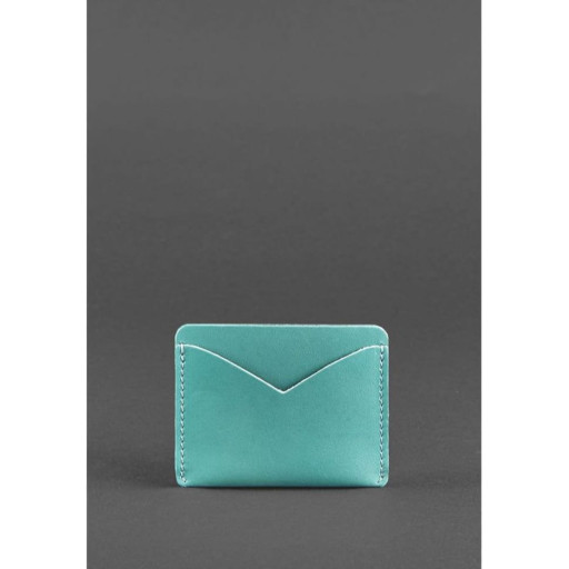 Жіноча шкіряна візитниця 5.0 бірюзоа