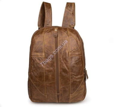 Leather sports backpack, cowhide, brown