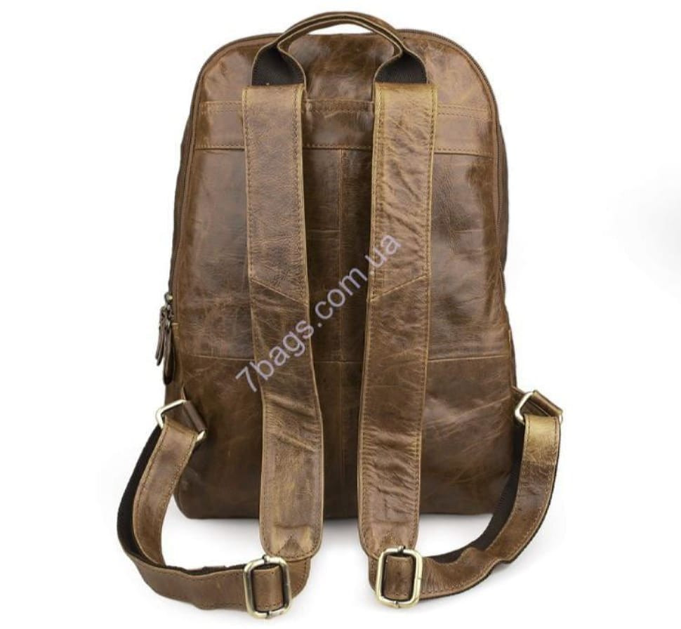 Шкіряний спортивний рюкзак, волова шкіра, коричневий колір