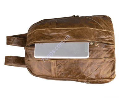 Leather sports backpack, cowhide, brown