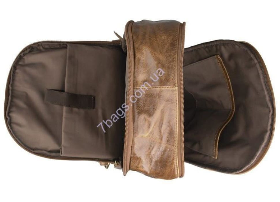 Шкіряний спортивний рюкзак, волова шкіра, коричневий колір