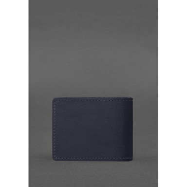 Leather cover for the ID of the State Tax Service dark blue Crazy Horse