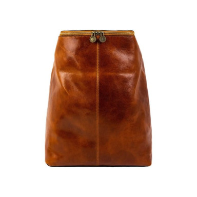 Leather Backpack - A Bend in the River - Cognac Brown color - Time Resistance 5237701