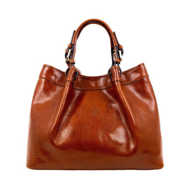 Leather Hobo Bag - The Betrothed - Cognac Time Resistance 5238001