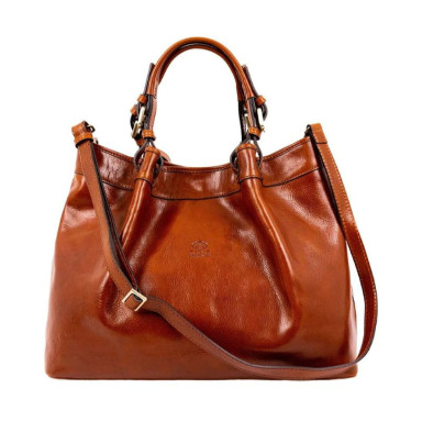 Leather Hobo Bag - The Betrothed - Cognac Time Resistance 5238001