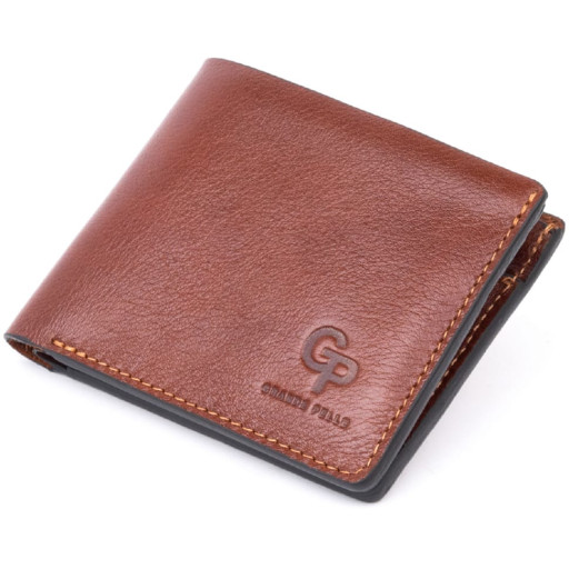 Горизонтальне портмоне в гладкій шкірі на магнітах GRANDE PELLE 11308