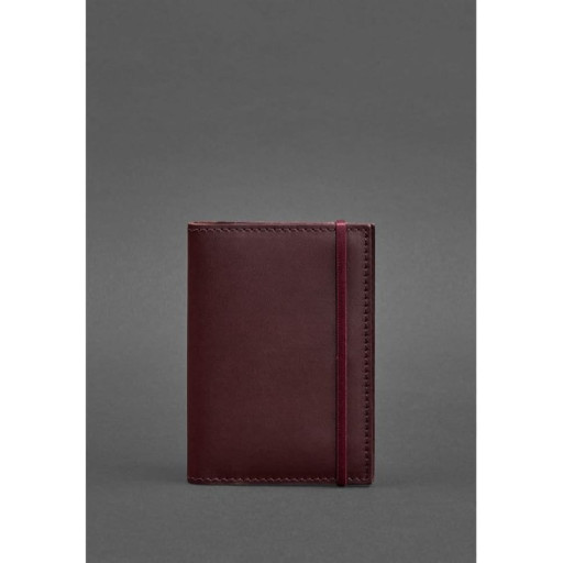 Шкіряна обкладинка для паспорта 2.0 бордова Краст