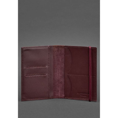 Leather passport cover 2.0 burgundy Krust