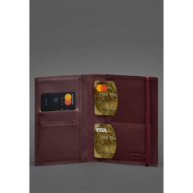 Leather passport cover 2.0 burgundy Krust
