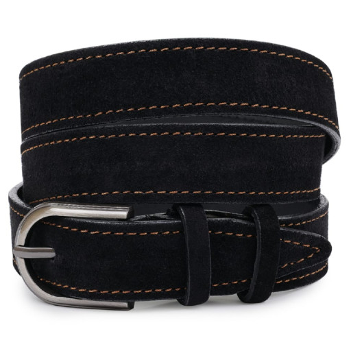 Замшевий ремінь для жінок Vintage 20799 Чорний
