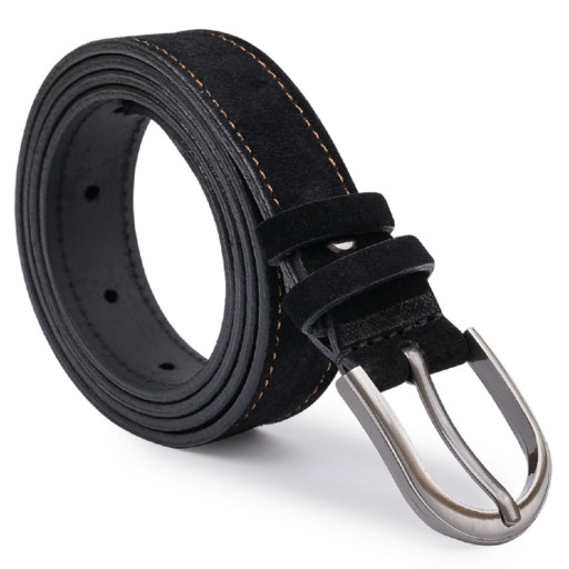 Замшевий ремінь для жінок Vintage 20799 Чорний