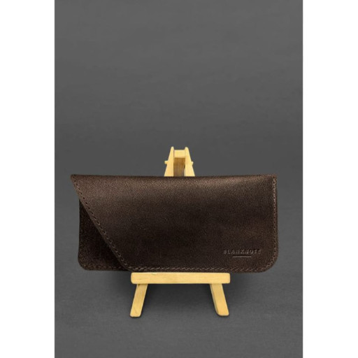 Шкіряний чохол для окулярів Темно-коричневий Краст