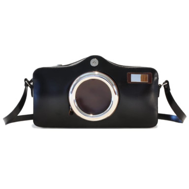 Pratesi RNE444 - Photocamera Radica Shoulder Bag in cow leather Radica Black