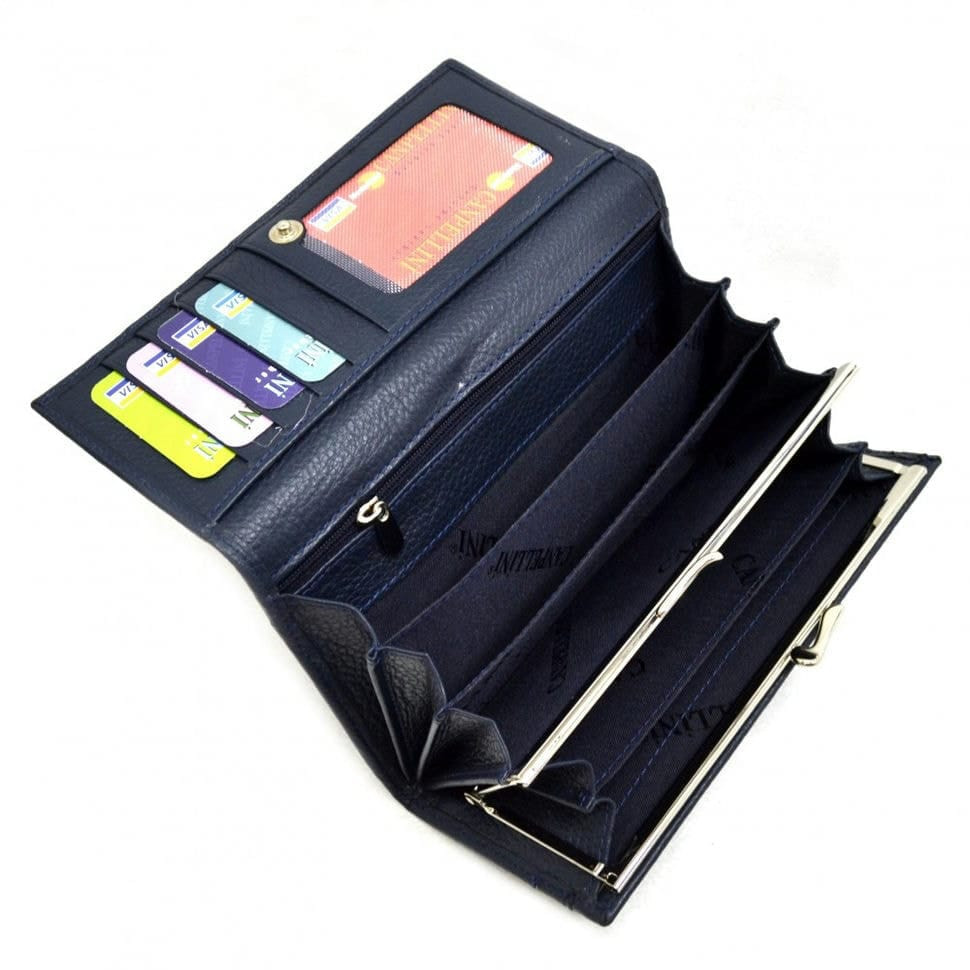 Жіноче портмоне з натуральної шкіри CANPEL 2034-241 синій флотар