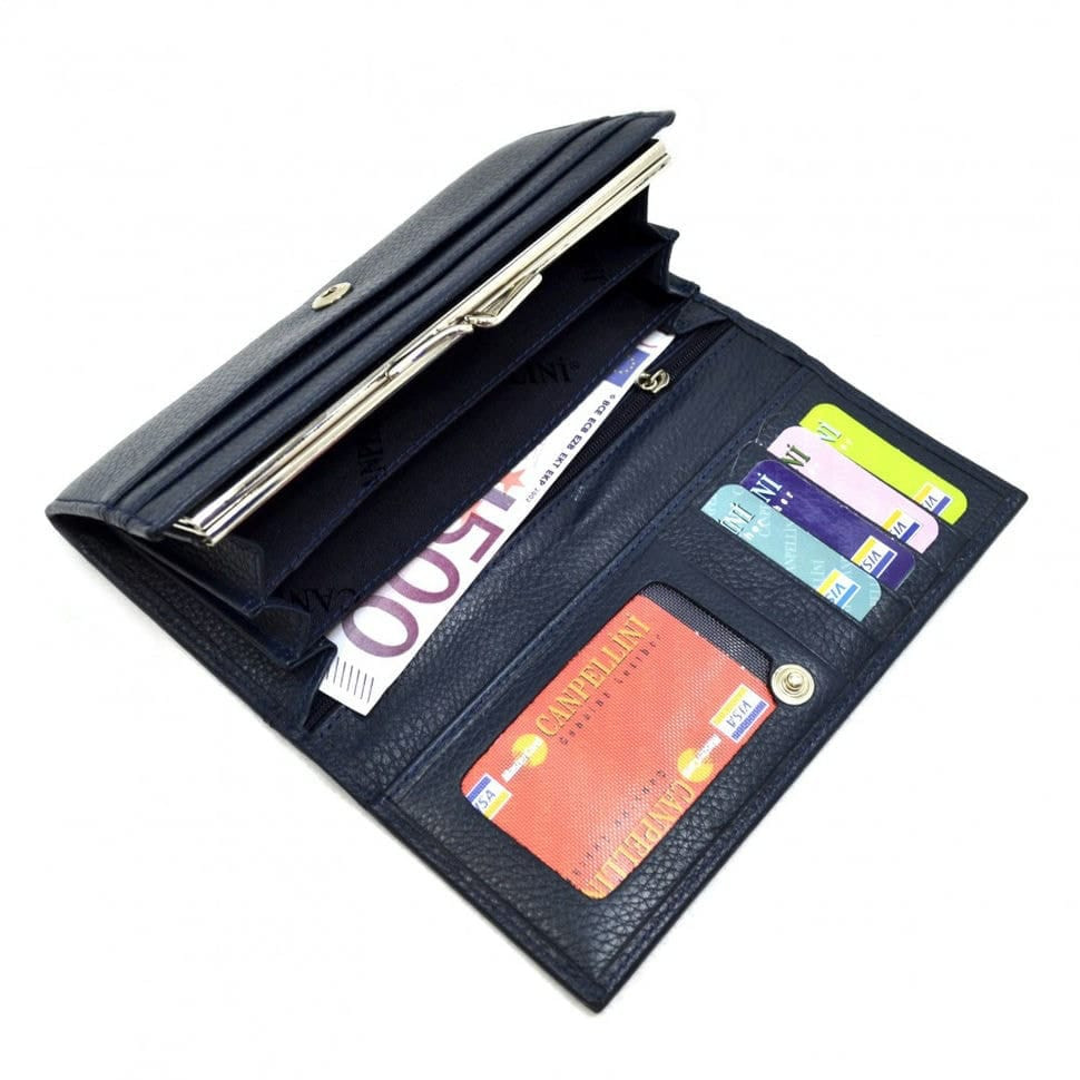 Жіноче портмоне з натуральної шкіри CANPEL 2034-241 синій флотар