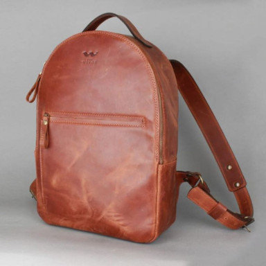 Groove M leather backpack cognac vintage