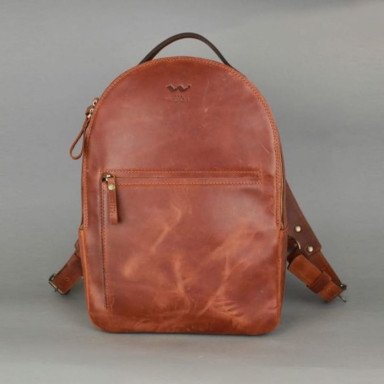 Groove M leather backpack cognac vintage