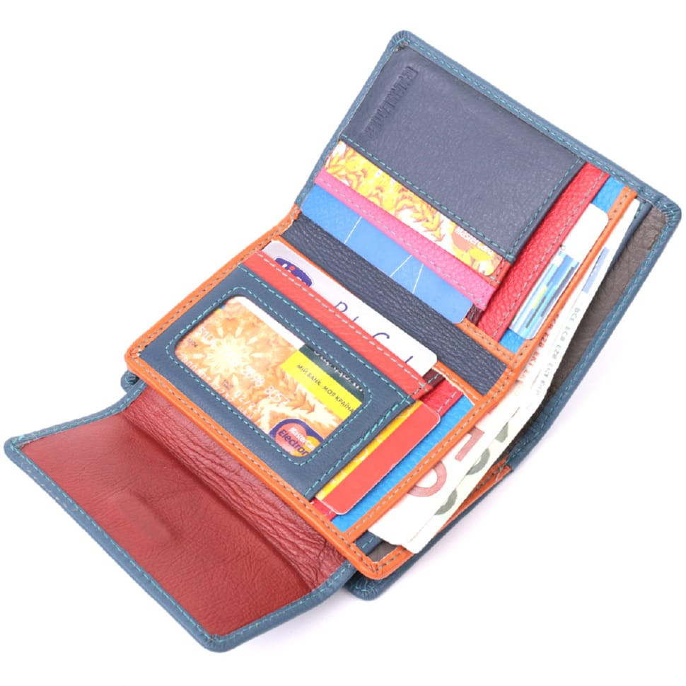 Интересный кошелек для женщин из натуральной кожи ST Leather 22504 Бирюзовый