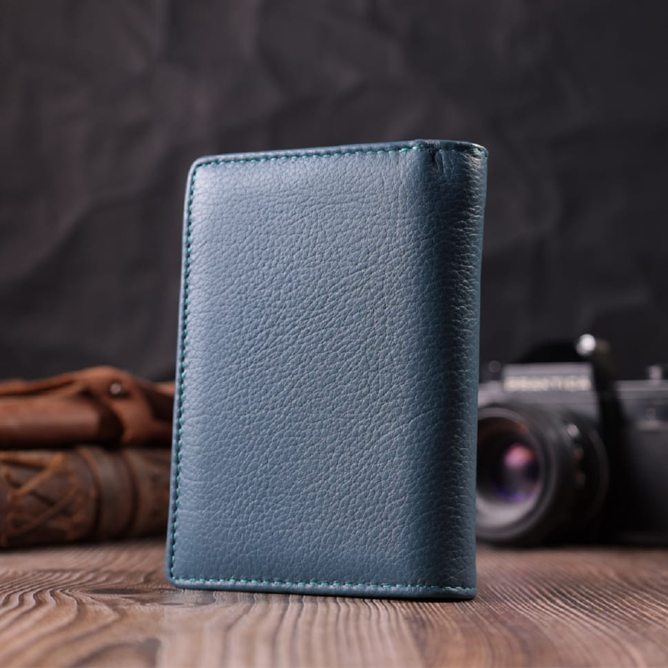 Интересный кошелек для женщин из натуральной кожи ST Leather 22504 Бирюзовый
