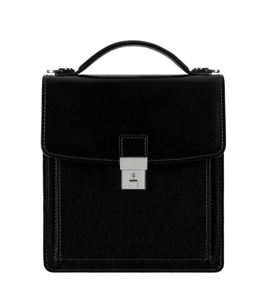 Маленький кожаный портфель - Walden - Черный цвет - Time Resistance 5242301