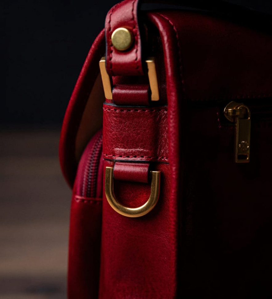 Жіноча шкіряна сумка-сідло - Women In Love - Червоний колір - Time Resistance 5244001