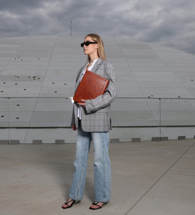 Leather Portfolio for Women - Something Fresh -  Cognac Brown color -  Time Resistance 5246201W