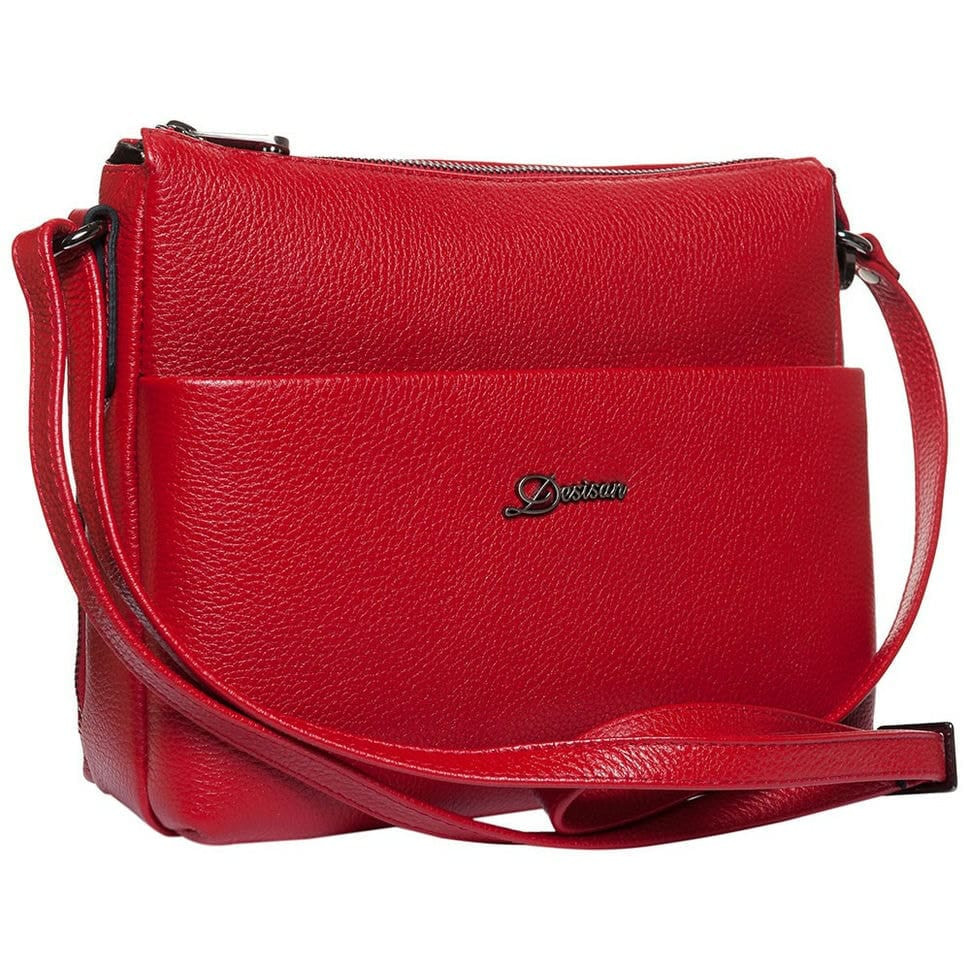 Сумка жіноча шкіряна Desisan 3015-4 червоний флотар