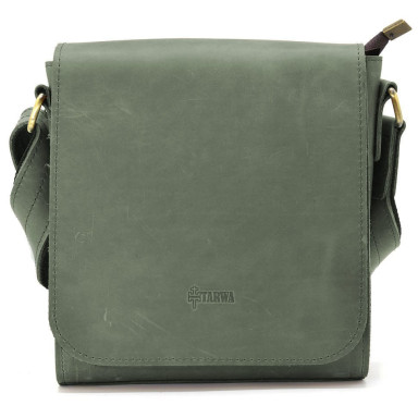 Mens leather shoulder bag RE-30271-3md TARWA green