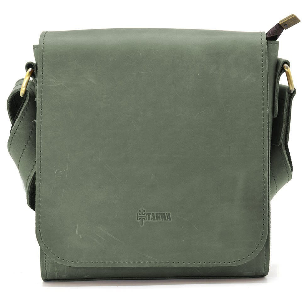 Чоловіча сумка шкіряна через плече RE-30271-3md TARWA зелена