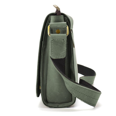 Mens leather shoulder bag RE-30271-3md TARWA green