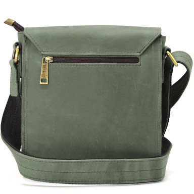 Mens leather shoulder bag RE-30271-3md TARWA green