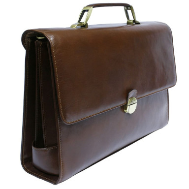 Портфель кожаный Italico 7010 cognac коньячный