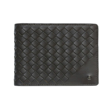 Leather wallet Timone intrecciato 12013 moro brown