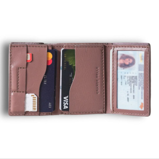 Жіночий шкіряний гаманець Grande Pelle 503665 пудровий