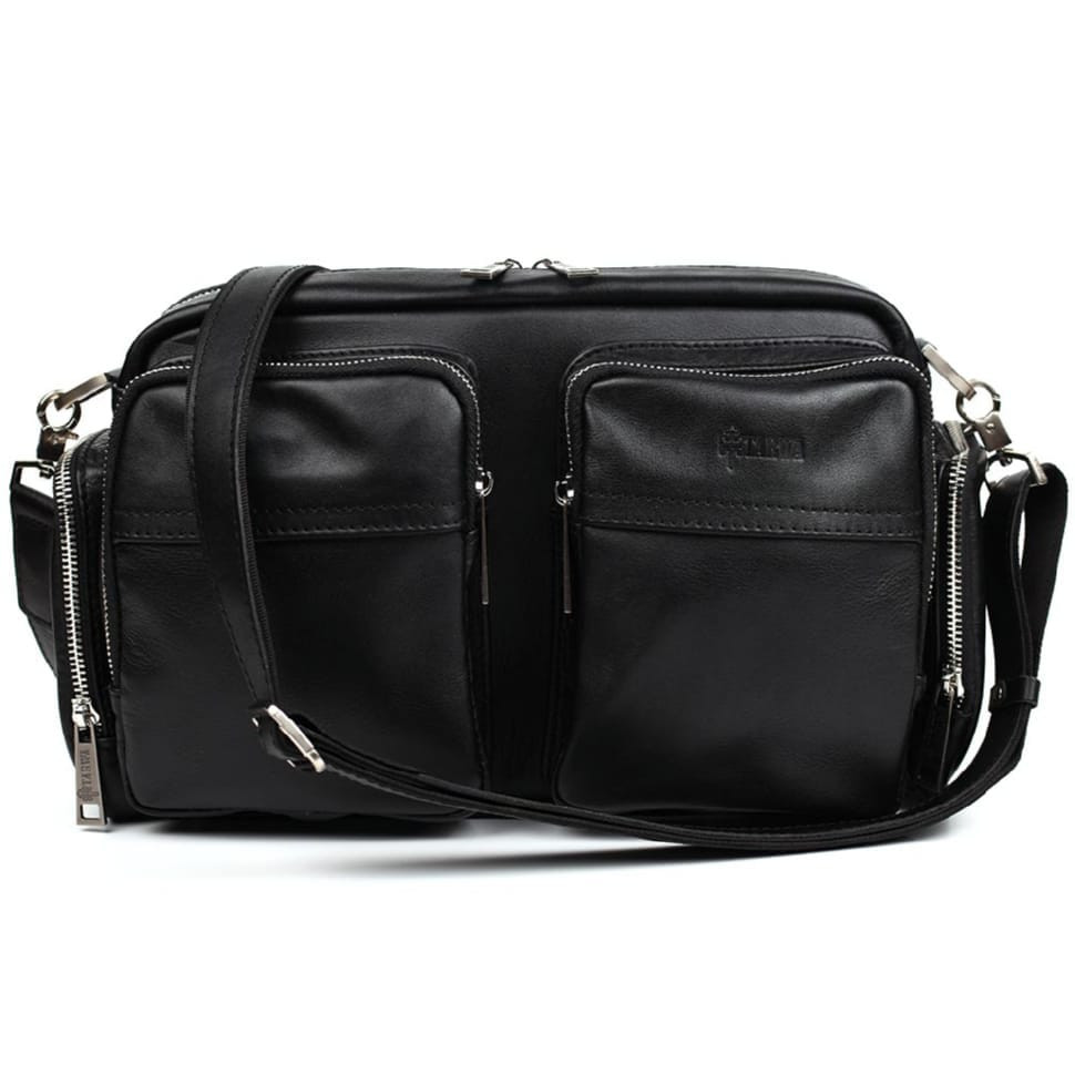 Mens shoulder bag nappa leather black GA-3941-4lx TARWA