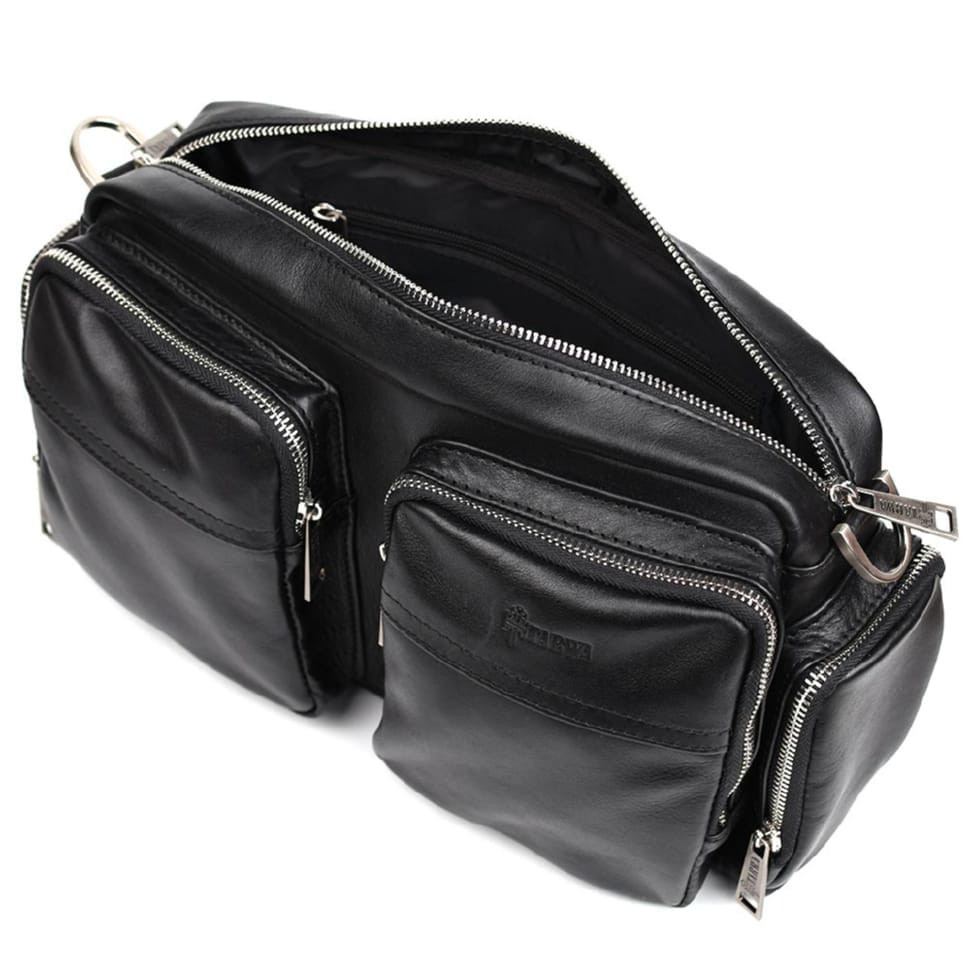 Mens shoulder bag nappa leather black GA-3941-4lx TARWA