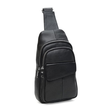 Men's leather backpack Keizer K13316bl-black