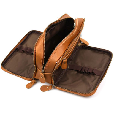 Cosmetic bag with three compartments Tiding tid9666LB cognac
