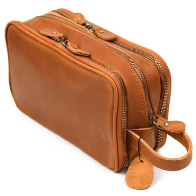Cosmetic bag with three compartments Tiding tid9666LB cognac