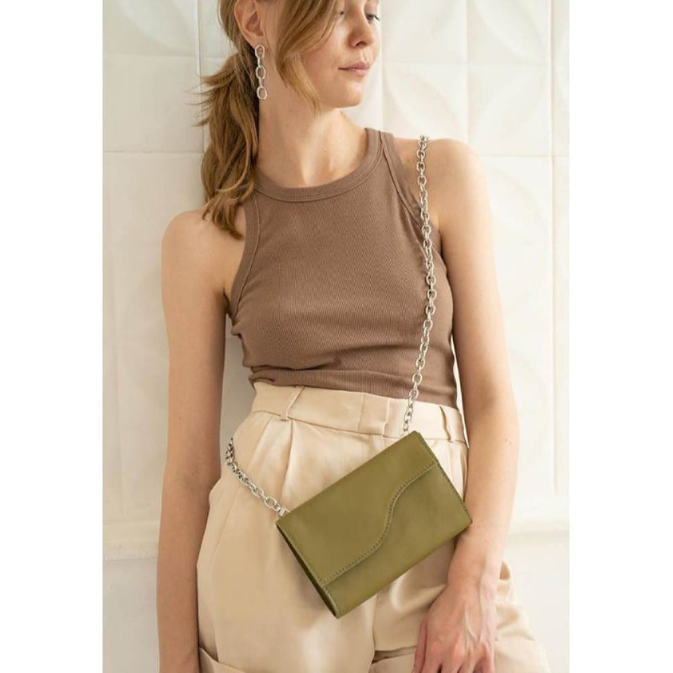 Жіноча шкіряна сумка Luna оливкова